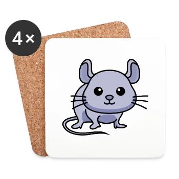 Mouse Comic Animal - Coasters (set of 4) - white - Front