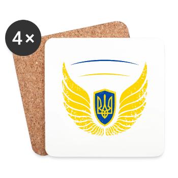Ukraine Design Peace Slava ukraini - Untersetzer (4er-Set) - Weiß - Vorne