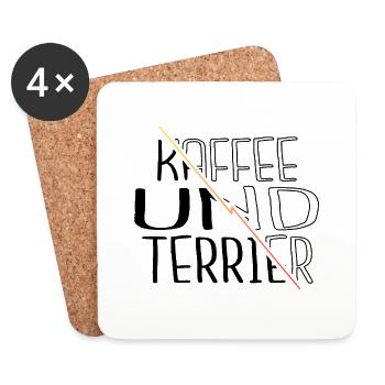 kaffeebecher chihuahua süchtig geburtstag pudel - Untersetzer (4er-Set) - Weiß - Vorne