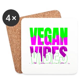 véganisme légume légume pro dictons végétaliens - Dessous de verre (lot de 4) - blanc - Devant