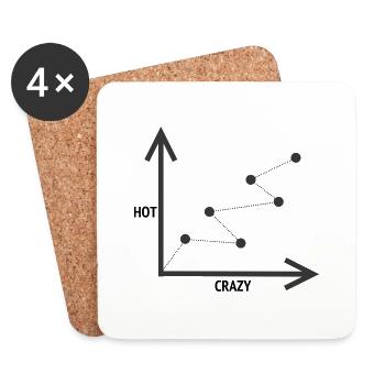 HOT-CRAZY SCALE - Coasters (set of 4) - white - Front