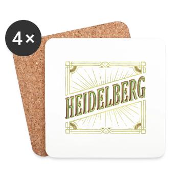 Heidelberg Germany City Font Vintage Retro - Coasters (set of 4) - white - Front