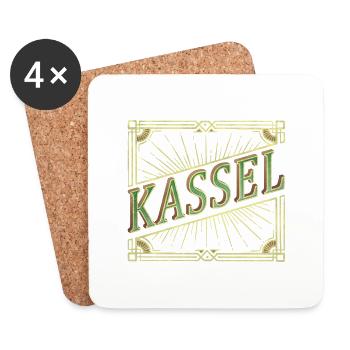 Kassel Germany City Font Vintage Retro - Coasters (set of 4) - white - Front