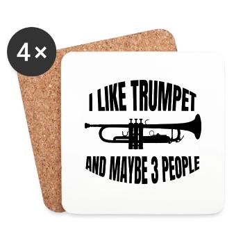 Trompete Instrument Musiker Spruch Musik lustiger - Untersetzer (4er-Set) - Weiß - Vorne