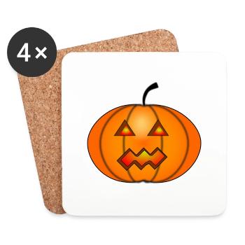 Halloween Pumpkin Head - Coasters (set of 4) - white - Front