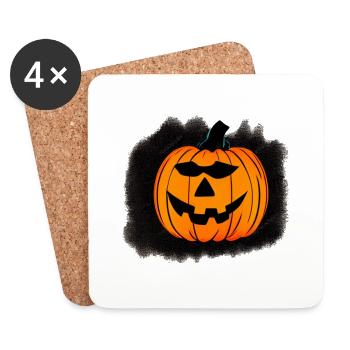 Halloween Spooky Pumpkin Lantern 13 - Coasters (set of 4) - white - Front