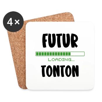futur tonton - Dessous de verre (lot de 4) - blanc - Devant