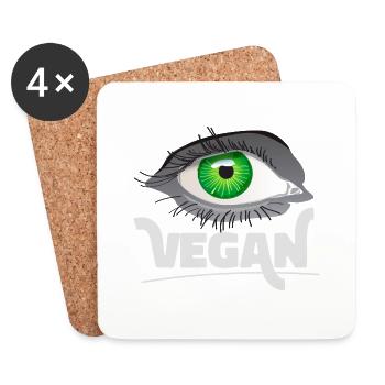 Vegan day - Coasters (set of 4) - white - Front