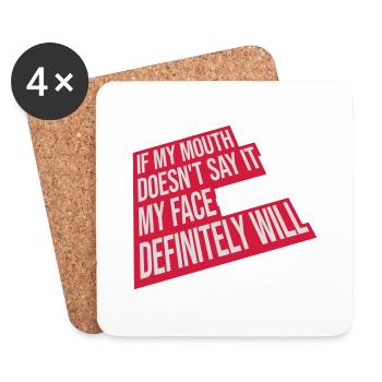 my face definitely will - Untersetzer (4er-Set) - Weiß - Vorne