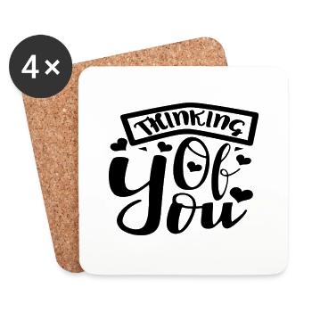 Thinking of you - Untersetzer (4er-Set) - Weiß - Vorne