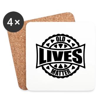 Citation Old Lives Matter - Dessous de verre (lot de 4) - blanc - Devant