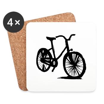 Bicycle Doodle Bicycles Cycling Vector 3 - Dessous de verre (lot de 4) - blanc - Devant
