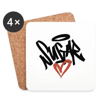 sugar heart graffiti - Coasters (set of 4) - white - Front