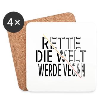 zitat geburtstagsgeschenkidee biologisch - Untersetzer (4er-Set) - Weiß - Vorne