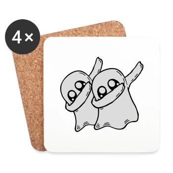 2 Dabbing Ghosts Friends - Coasters (set of 4) - white - Front