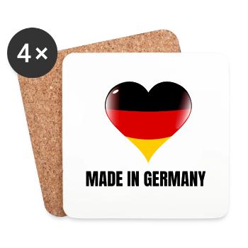 "Made in Germany" - Untersetzer (4er-Set) - Weiß - Vorne