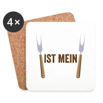 Fleisch ist mein Gemüse BBQ Grillen Sommer Steak - Untersetzer (4er-Set) - Weiß - Vorne