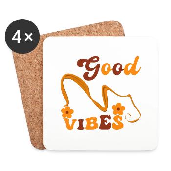 Good vibes bonnes vibrations si apaisantes - Dessous de verre (lot de 4) - blanc - Devant
