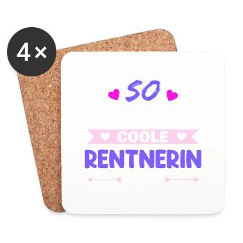 So sieht eine richtig coole Rentnerin aus Rente - Untersetzer (4er-Set) - Weiß - Vorne