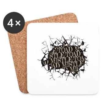 gift funny sayings happy beards awesome fun baby - Coasters (set of 4) - white - Front