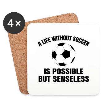 Football Footballeur Entraîneur de football Joueur de football - Dessous de verre (lot de 4) - blanc - Devant