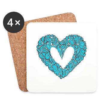 Heart Symbol Love Cute Hearts Pink Drawing 8 - Coasters (set of 4) - white - Front