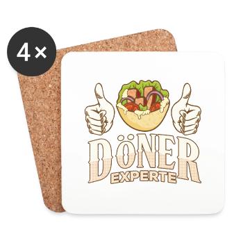 Döner Experte - Untersetzer (4er-Set) - Weiß - Vorne