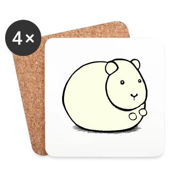 Hamster mignon animal rongeur animaux drôle animal 4 - Dessous de verre (lot de 4) - blanc - Devant