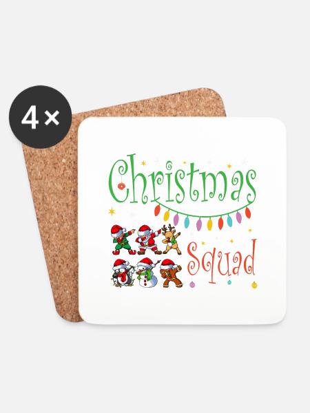 Christmas Squad - Untersetzer (4er-Set) - Weiß