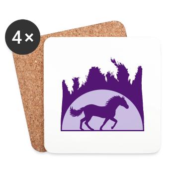 Sun Beach Palm Horse - Coasters (set of 4) - white - Front