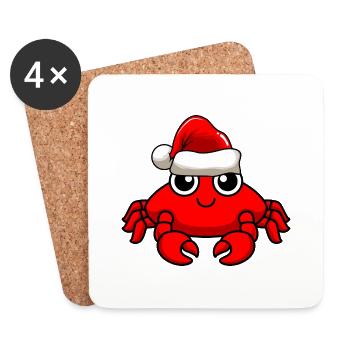 Crab Comic Christmas - Dessous de verre (lot de 4) - blanc - Devant