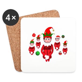 The Christmas elf is back Christmas Edition - Coasters (set of 4) - white - Front