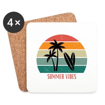 Summer Vibes - Untersetzer (4er-Set) - Weiß - Vorne