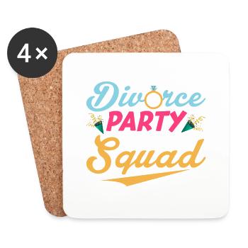 Équipe de soutien de la fête de divorce Femmes divorcées ex-femme - Dessous de verre (lot de 4) - blanc - Devant