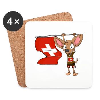 Swiss Chihuahua - Coasters (set of 4) - white - Front