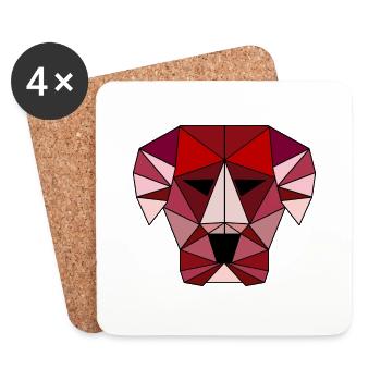 roter Hund - Untersetzer (4er-Set) - Weiß - Vorne