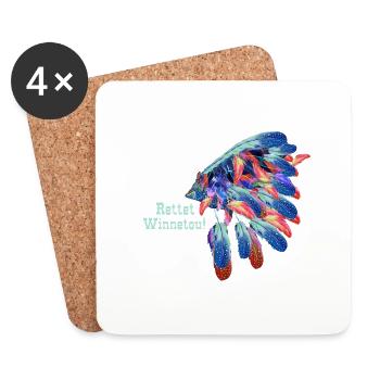 Save Winnetou,Winnetou,Indian,Chief - Coasters (set of 4) - white - Front