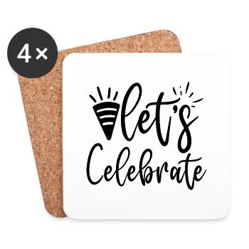 Let's Celebrate - Coasters (set of 4) - white - Front