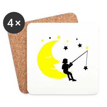 Child fishing stars - Coasters (set of 4) - white - Front