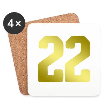 22 Number jersey - Coasters (set of 4) - white - Front