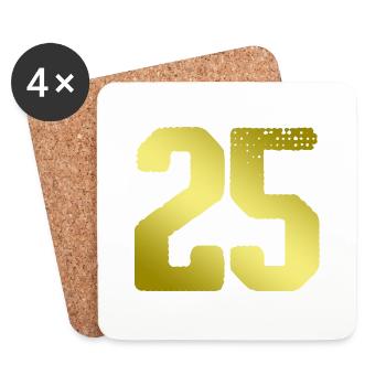 25 Number jersey - Coasters (set of 4) - white - Front