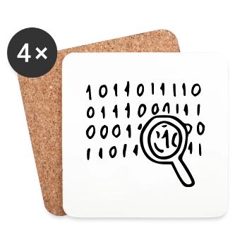 Opensource technology - Dessous de verre (lot de 4) - blanc - Devant