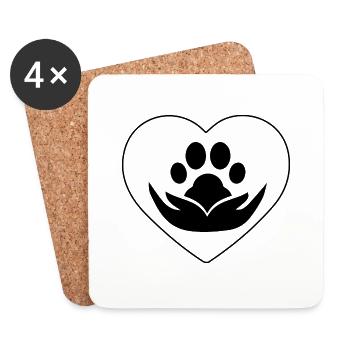Hund Chien - Dessous de verre (lot de 4) - blanc - Devant