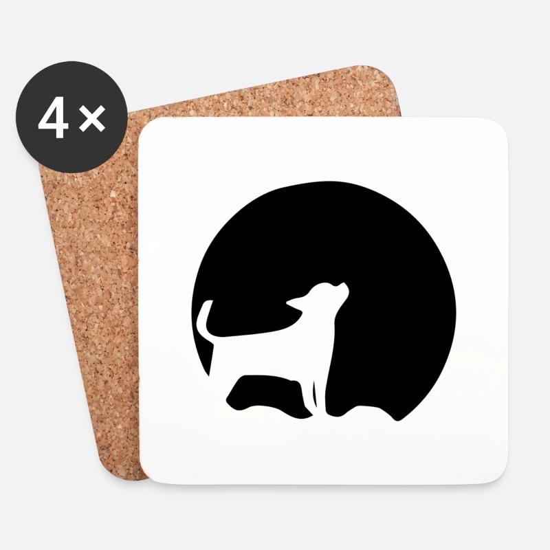 Hund Dog - Untersetzer (4er-Set) - Weiß