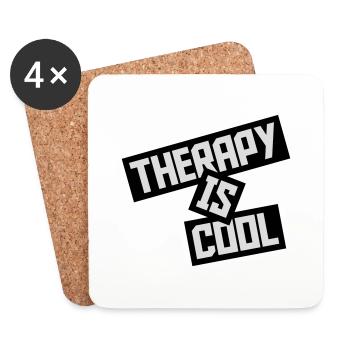 therapy is cool Quote - Coasters (set of 4) - white - Front