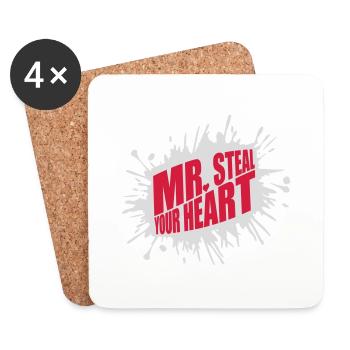 mr steal your heart - Untersetzer (4er-Set) - Weiß - Vorne