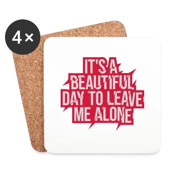 leave me alone day - Untersetzer (4er-Set) - Weiß - Vorne