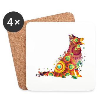 German Shepherd Deutscher Schäferhund - Untersetzer (4er-Set) - Weiß - Vorne
