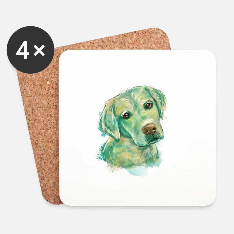 labrador - Untersetzer (4er-Set) - Weiß