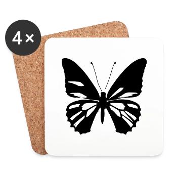 Butterfly Nature Butterflies Vector 5 - Coasters (set of 4) - white - Front